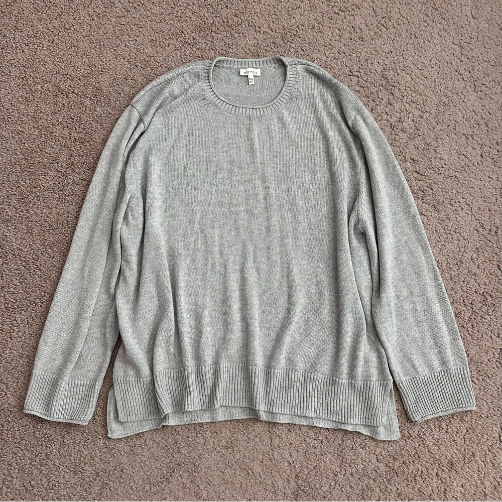 Ella Moss Heather Gray Knit Crewneck Pullover Sweater Womens XXL